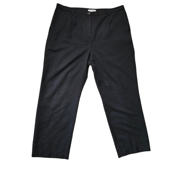 Pendleton Women's Black Virgin Wool Lined Flat Front Trouser Pants size 18 - Picture 1 of 7